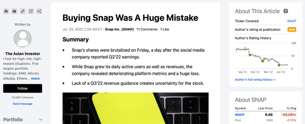 The context in UX: brilliant functionality to call out stock price predictors
